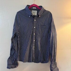 Abercrombie & Fitch Navy and White Plaid Shirt